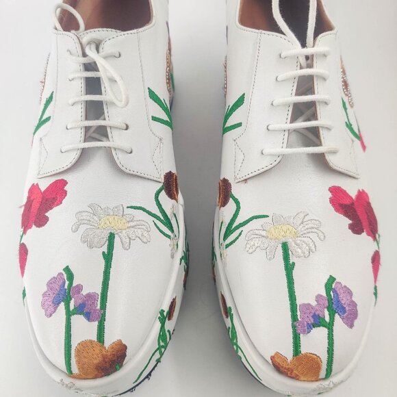 Robert Clergerie x Lucia Liu Anyang Floral Platform Loafers in White 40.5 10 - Picture 3 of 9